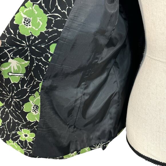 Collections for Le Suit SZ 14 Blazer Jacket Floral Lined Button-Up Cuffed Sleeve - Picture 6 of 9